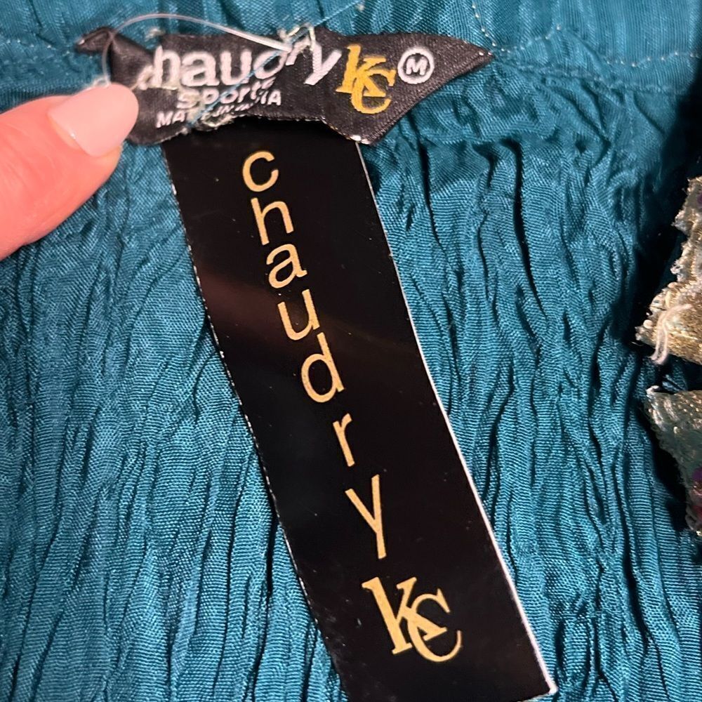 Chaudry KC Bohemian Maxi Skirt with Embellished Waist in Teal, Size Medium. NWT! - Picture 8 of 10